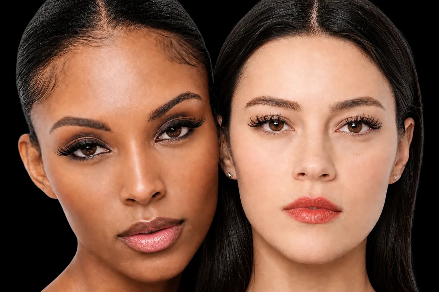 Model wearing false eyelashes for brand showcase