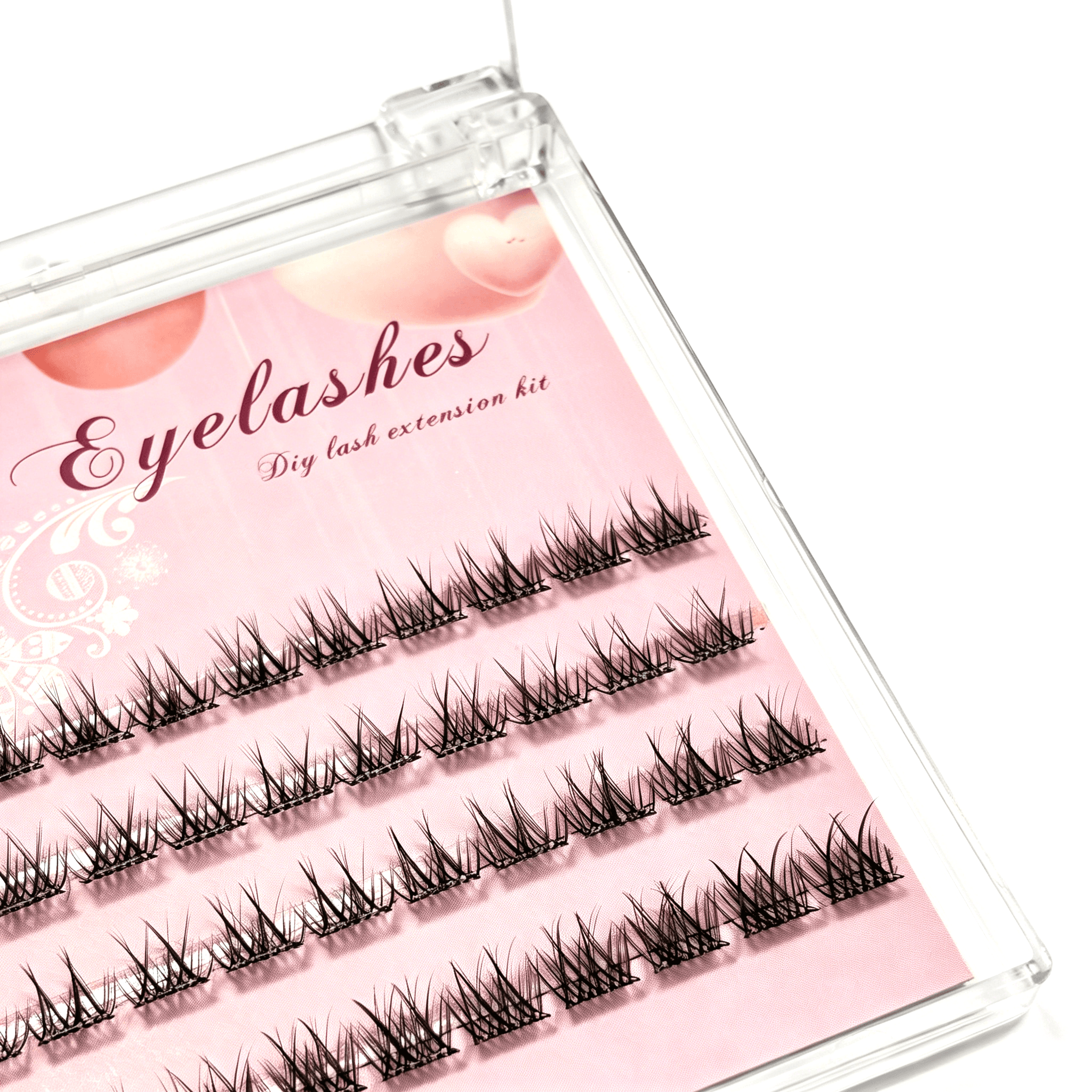 U002 PBT Glue-Free Natural Cluster Lashes D Curl 0.07mm Black Cotton Band 4