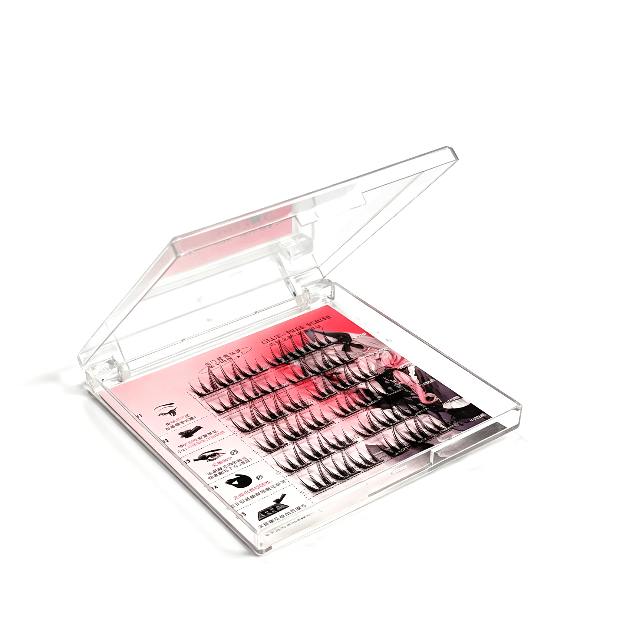 U005 PBT Glue-Free Natural Cluster Lashes D Curl 0.07mm 12/14mm Black Cotton Band 4