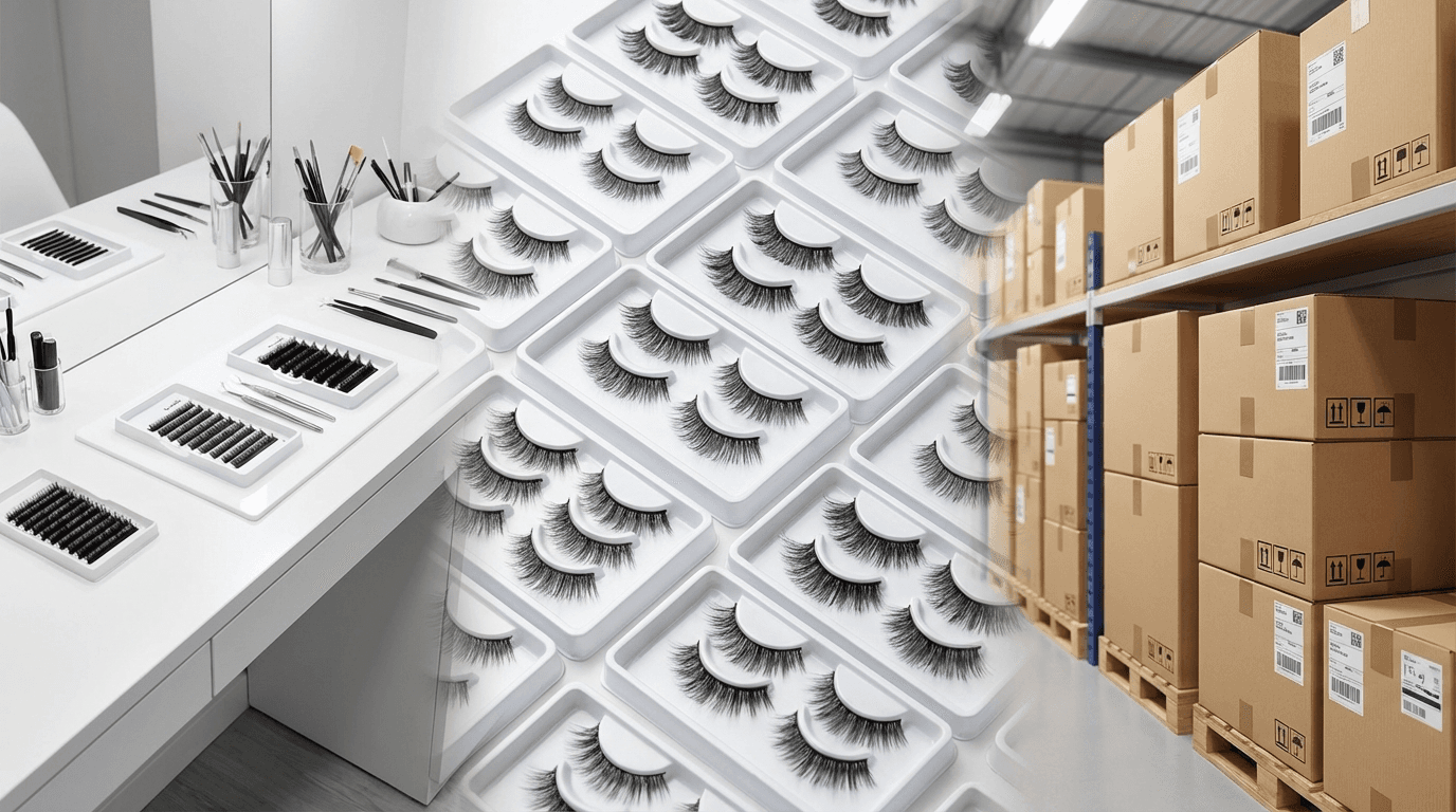 Close up dramatic artistic shot of an eye with long voluminous eyelashes